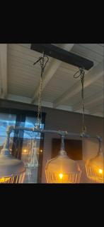 Industriële Hanglamp met 3 Lampen, Huis en Inrichting, Lampen | Hanglampen, Ophalen, Gebruikt, Metaal, Minder dan 50 cm