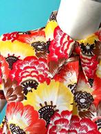 Vintage jaren 70 blouse geel/oranje/bruin maat 36, Verzenden, Oranje, Vintage, Maat 36 (S)