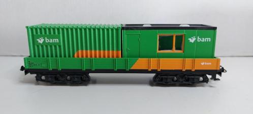 Bam Lage Bakwagon met Bouwkeet en 20 ft. container (05), Hobby en Vrije tijd, Modeltreinen | H0, Nieuw, Wagon, Wisselstroom, Märklin