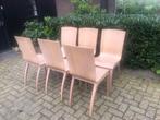 Houten design eetkamerstoelen, Vijf, Zes of meer stoelen, Modern, Wit, Zo goed als nieuw