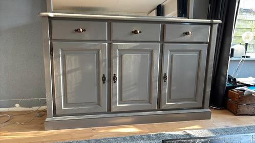 Grenen dressoir (taupe), Huis en Inrichting, Kasten | Dressoirs, Gebruikt, 100 tot 150 cm, 25 tot 50 cm, Met lade(s), Met deur(en)