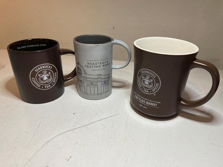 3x Seattle Pike Place Exclusive Starbucks '08,'16&'20 mokken, Verzamelen, Merken en Reclamevoorwerpen, Zo goed als nieuw, Gebruiksvoorwerp