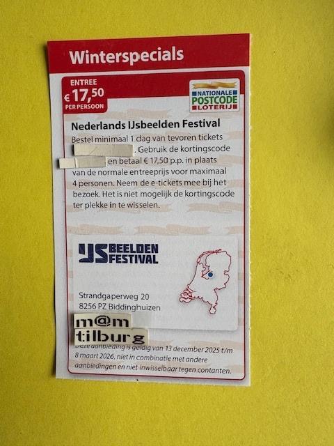 Nederlands IJsbeelden Festival entree €17,50 p.p., Tickets en Kaartjes, Kortingen en Cadeaubonnen, Drie personen of meer, Overige typen