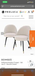 Eichholtz stoelen 4x met de factuur, Huis en Inrichting, Stoelen, Ophalen of Verzenden, Zo goed als nieuw, Vier