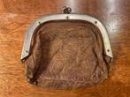 Vintage Bruin Leren Knipbeurs, Overige merken, Gebruikt, Bruin, Ophalen of Verzenden