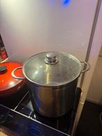 Grote RVS soep pan van NAMETA met deksel 10 liter, Gebruikt, Inductieplaat, Rvs, Ophalen