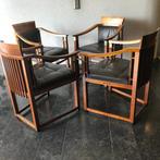 4 Schuitema Suzan Art Deco stoelen stoel design leer bruin, Antiek en Kunst, Ophalen