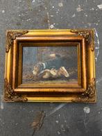 Schilderij van een hond in Gouden Lijst, Ophalen of Verzenden