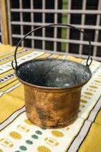 antieke rood koperen pot met hengsel - nummer 22, Gebruikt, Rond, Binnen, Ophalen of Verzenden