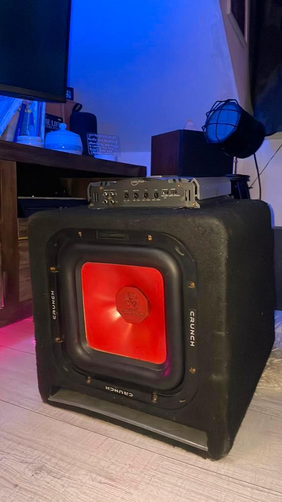 POWERFULL CRUNCH SUB 1200W *+MAC AMP 500W* CAR, Auto diversen, Autospeakers, Zo goed als nieuw, Ophalen