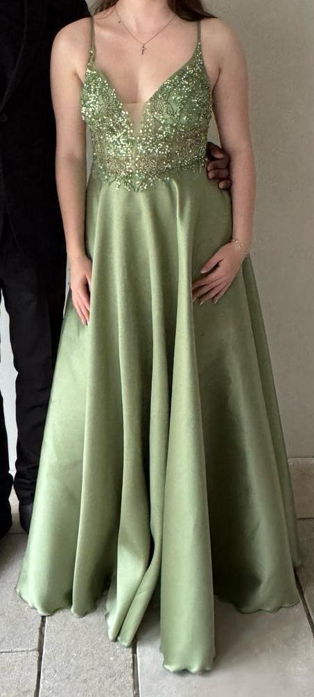 Groene Gala Jurk, Kleding | Dames, Gelegenheidskleding, Zo goed als nieuw, Groen, Ophalen of Verzenden