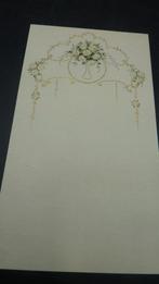 Antiek menukaart huwelijk goudopdruk, Antiek en Kunst, Curiosa en Brocante, Ophalen of Verzenden