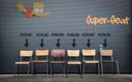 PARTIJ: School chair vintage oude schoolstoelen cafe  647, Huis en Inrichting, Ophalen of Verzenden, Gebruikt, Bruin, Vijf, Zes of meer stoelen