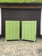 2 vintage groene industriële Lockerkasten jaren 1950’s, Ophalen