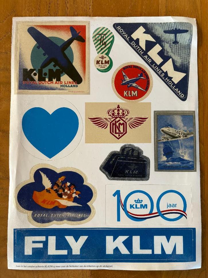 Te Koop: stickervel KLM, Verzamelen, Luchtvaart en Vliegtuigspotten, Nieuw, Overige typen, Ophalen of Verzenden