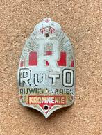 Fiets Balhoofdplaatje - Krommenie - RUTO - Rijwielfabriek, Verzamelen, Merken en Reclamevoorwerpen, Ophalen of Verzenden, Gebruikt