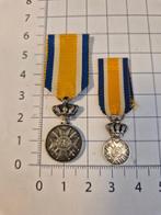 Ere medaille Orde van Oranje. Nassau In zilver 2x miniatuur, Verzenden, Landmacht, Nederland, Lintje, Medaille of Wings