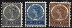 Curaçao nr. 35-37 Koningin Wilhelmina 1903-1908 ongebruikt, Ophalen of Verzenden, Postfris
