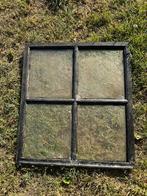 Oud Gietijzeren raam vierkant met glas, Ophalen, Gebruikt, Minder dan 80 cm