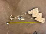 Hanglamp met 3 gehaakte  kappen, Huis en Inrichting, Lampen | Hanglampen, Ophalen, Zo goed als nieuw, 75 cm of meer