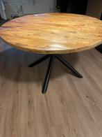 Eetkamertafel rond 130 mangohout, Huis en Inrichting, Tafels | Eettafels, Ophalen, Gebruikt, Rond, 100 tot 150 cm