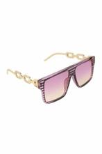 Zonnebril poot met schakel - zwart/roze, Sieraden, Tassen en Uiterlijk, Zonnebrillen en Brillen | Dames, Nieuw, Overige merken