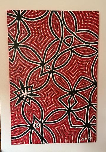 Groot schilderij pointillisme . Joy de Wit. beschikbaar voor biedingen