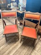 Vintage Klapstoeltjes - Set van 2, Ophalen, Gebruikt, Twee, Bruin
