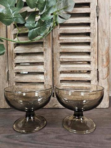 Luminarc vintage rookglas dessert glazen retro servies beschikbaar voor biedingen