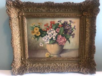 Bloem stilleven schilderij H. Schallenberg origineel beschikbaar voor biedingen
