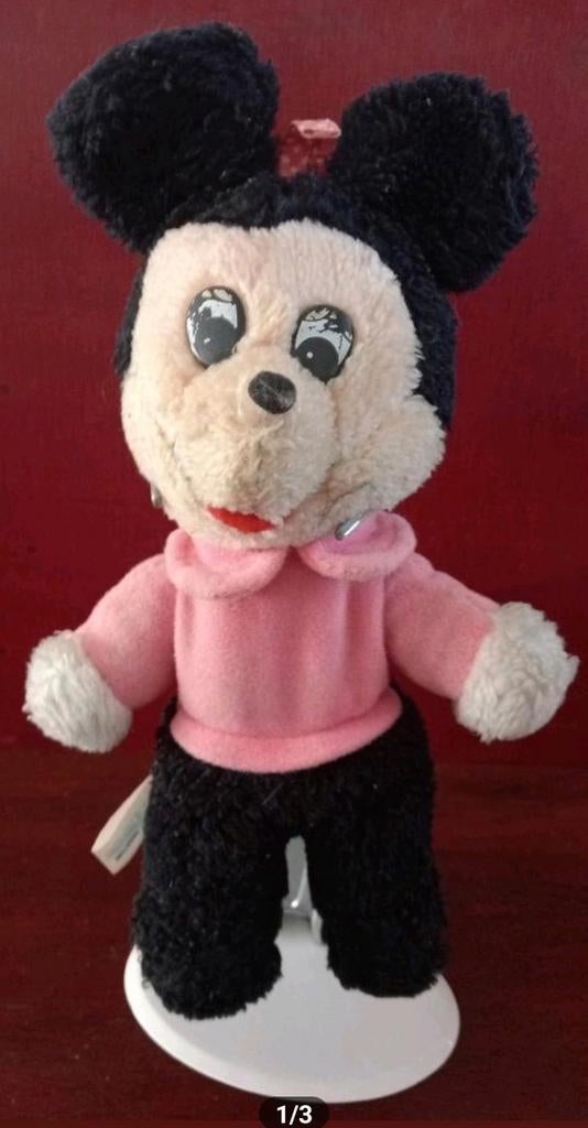 Vintage Knickerbocker jaren 70 Minnie Mouse pluche pop, Verzamelen, Disney, Ophalen, Overige figuren, Zo goed als nieuw, Overige typen