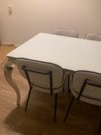 Eettafel met 4 stoelen, Huis en Inrichting, Tafels | Eettafels, Ophalen, Overige materialen, 50 tot 100 cm, Zo goed als nieuw