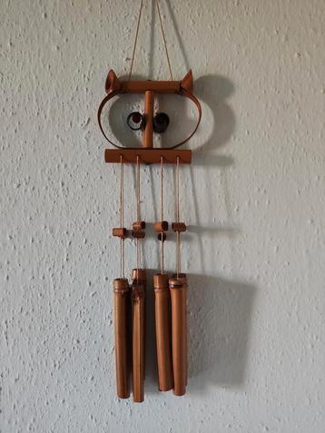 Leuke vintage bamboe raamhanger 'uil' beschikbaar voor biedingen