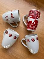 4 Mokken kerst winter christmas tee, Huis en Inrichting, Keuken | Servies, Ophalen of Verzenden, Zo goed als nieuw, Overige stijlen