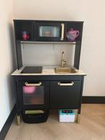 Ikea Speelgoedkeuken Zwart/Goud + Accessoires, Kinderen en Baby's, Speelgoed | Speelkeukens, Ophalen, Gebruikt, Hout, Speelkeuken