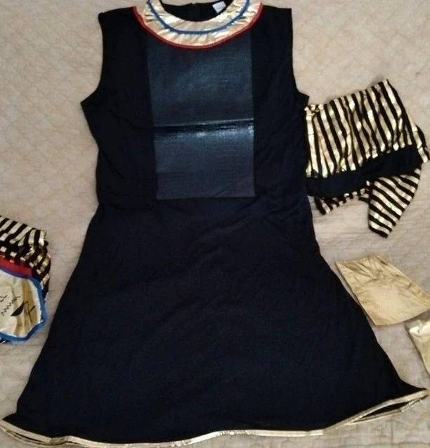 Egyptische jurk, Kleding | Dames, Jurken, Zo goed als nieuw, Maat 38/40 (M), Zwart, Boven de knie, Ophalen