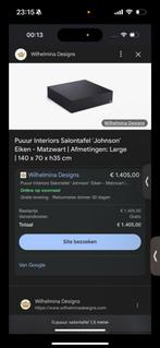 PUUUR Salontafel - Eiken Matzwart - 140x70x35cm, Huis en Inrichting, Tafels | Salontafels, 100 tot 150 cm, Eikenhout, Zo goed als nieuw