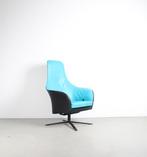 1x Montis Marvin Relaxfauteuil Turquoise Leer + Zwart Leer, Niet ingevuld, Niet ingevuld, Ophalen of Verzenden, Zo goed als nieuw