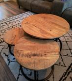 Label51 Salontafel Set - Mangohout, Ophalen, 50 tot 100 cm, Rond, 50 tot 100 cm