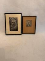 2 lithografen Jan Thoorop (Het gebed )(Nacht om kathedraal, Ophalen of Verzenden, Gebruikt
