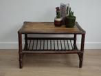 Vintage bamboe / rotan salontafel, Ophalen, Gebruikt, 100 tot 150 cm, 50 tot 100 cm