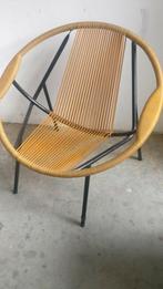 Vintage spaghetti wire chair tuin stoel, Huis en Inrichting, Metaal, Gebruikt, Vintage midcentury, Eén