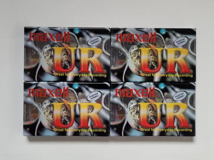 4x Maxell UR 90 min cassettebandjes – nieuw in seal, Cd's en Dvd's, Cassettebandjes, Nieuw in verpakking, Onbespeeld, Overige genres