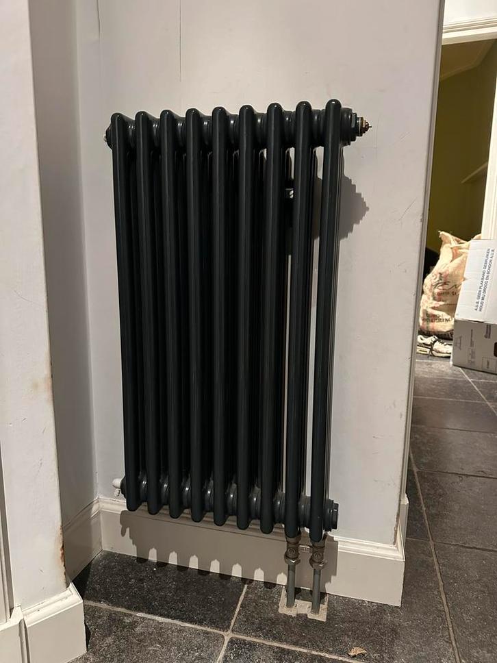 Klassieke Grijsblauwe Radiator (2 stuks), Doe-het-zelf en Verbouw, Verwarming en Radiatoren, Gebruikt, Radiator, 500 tot 800 watt