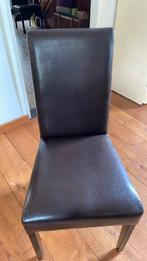 GRATIS 2 leren eetkamerstoelen, Ophalen, Gebruikt, Twee, Bruin
