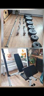 Gorilla Sports Halterbank met SquatRack + 100 kg set - Halte, Sport en Fitness, Fitnessmaterialen, Ophalen, Zo goed als nieuw