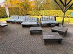 Houten Tuinbanken met Tafeltjes, Tuin en Terras, Tuinstoelen, Ophalen, Gebruikt, Hout
