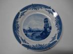 Porselein/Wandbord Toren en brug (blauw), Antiek en Kunst, Antiek | Wandborden en Tegels, Ophalen of Verzenden