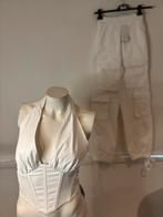 Bershka broek met bijpassende top xs nieuw, Kleding | Dames, Broeken en Pantalons, Verzenden, ., Wit, Bershka