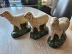 3 oude gipsen kerststal schaapjes, Diversen, Kerst, Ophalen of Verzenden